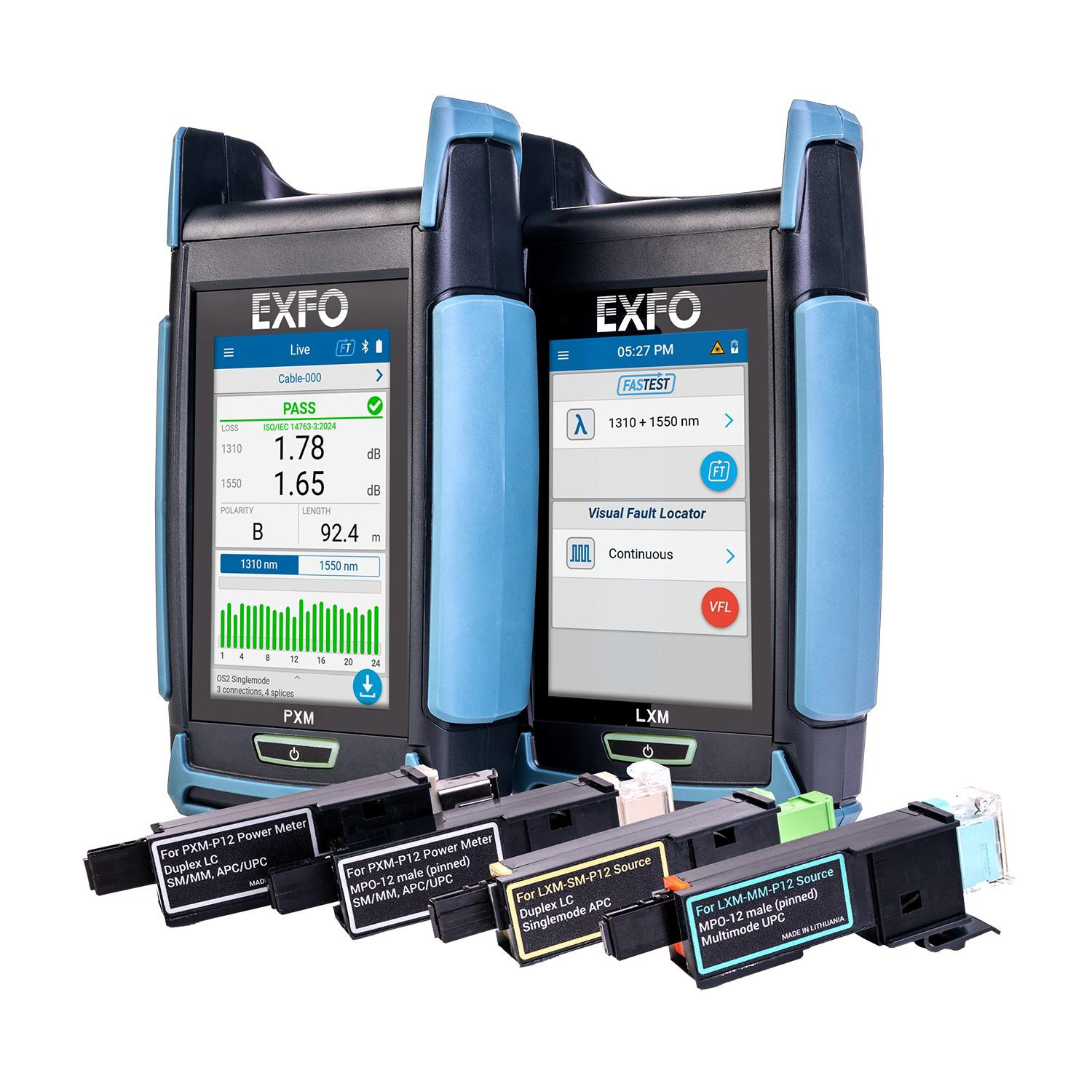 PXM/LXM Duplex and Multi-Fiber Optical Loss Test Set (OLTS) Fiber Optics