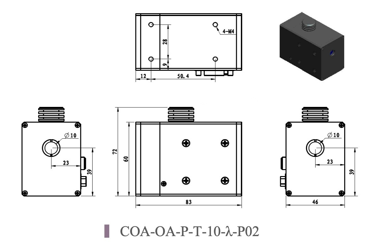 COA-OA-P-T-10-λ-P02 Fiber Optic Attenuators