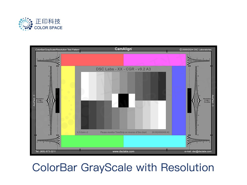ColorBar GrayScale with Resolution Calibration Standards