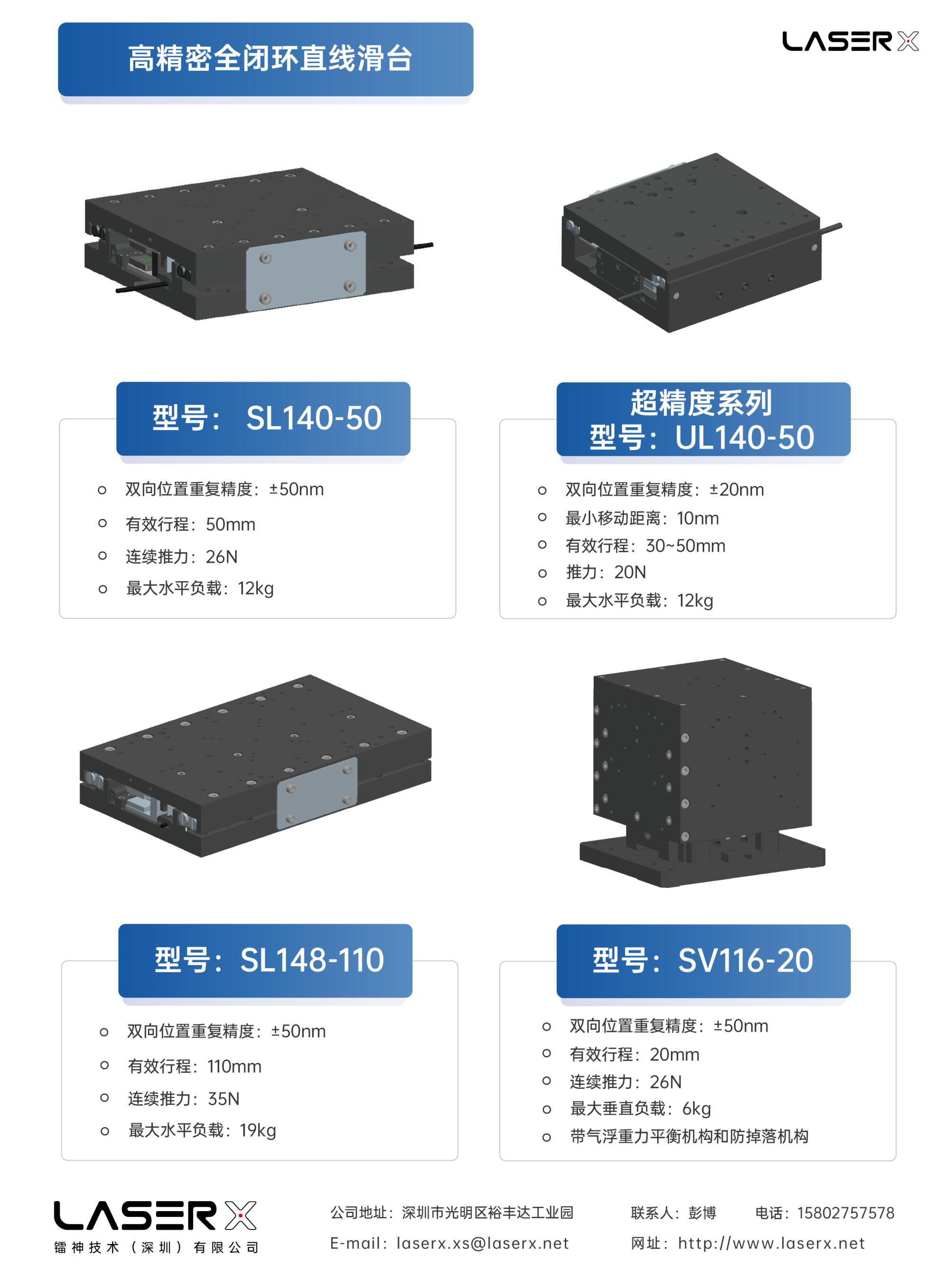 High Precision Fully Enclosed Linear Stage Control Panel