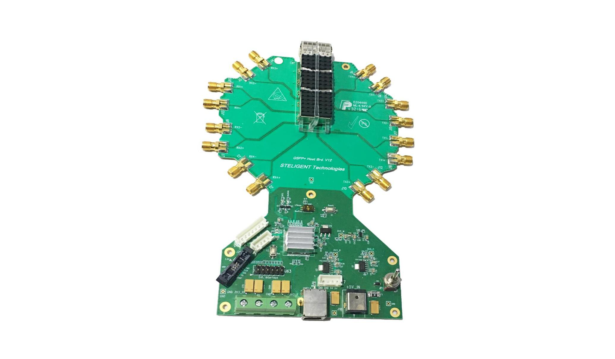 QSFP28 Host Board V1.2 Transmitters and Receivers