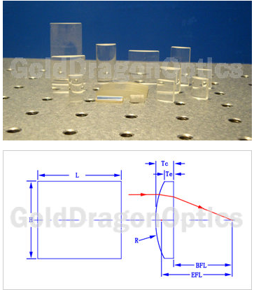 UV Fused Silica (JGS1) Plano-Convex Cylindrical Lens Optical Lenses