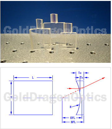 UV Fused Silica (JGS1) Plano-Concave Cylindrical Lens Optical Lenses