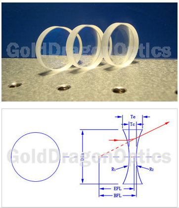 Calcium Fluoride (CaF2) Biconcave Spherical Lens Optical Lenses