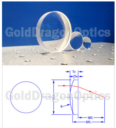 Calcium Fluoride (CaF2) Plano-Convex Spherical Lens Optical Lenses