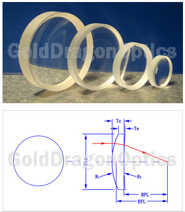 Calcium Fluoride (CaF2) Positive Meniscus Spherical Lens Optical Lenses