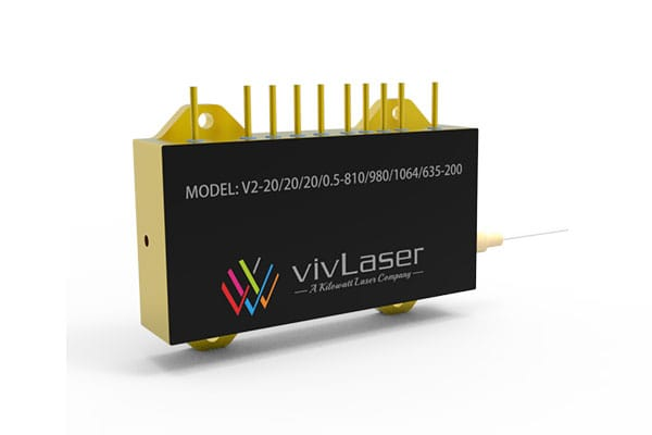 Multi-Wavelength Fiber-Coupled Semiconductor Laser Module: V2-20/20/20/0.5-810/980/1064/635-200 Laser Source Modules