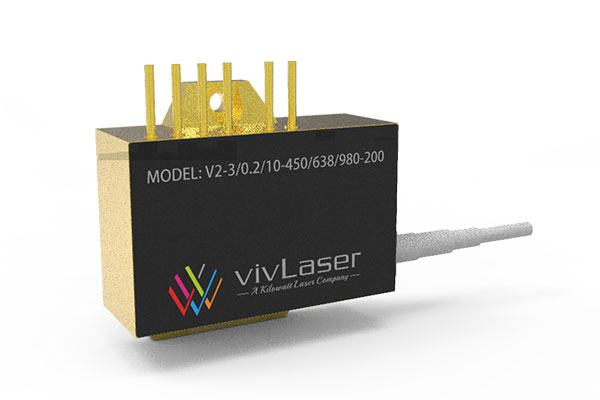 Multi-Wavelength Fiber-Coupled Semiconductor Laser Module: V2-3/0.2/10-450/638/980-200 Laser Source Modules