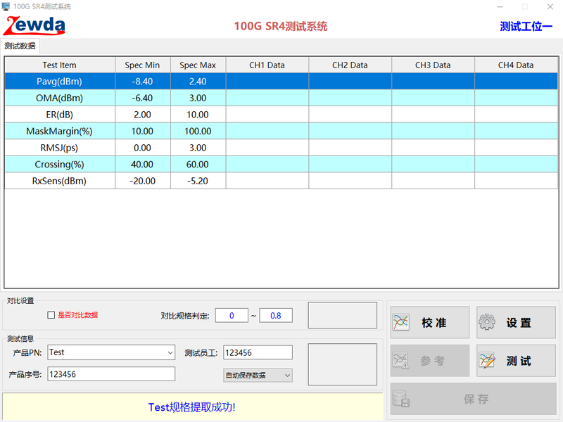 100G SR4 module test system Transmitters and Receivers