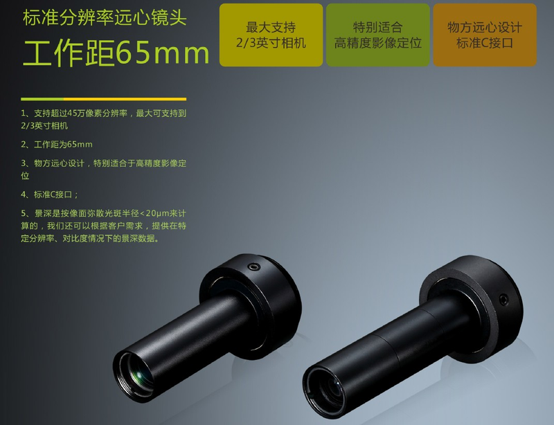 65MM telecentric lens High-Performance Lenses