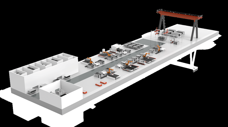 Aluminum line for the total of square cells Automation and Control